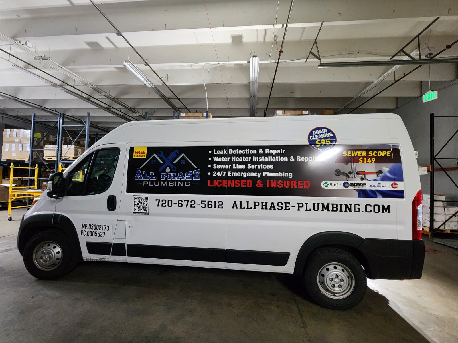 All Phase Plumbing van wrap in Denver by Wrapido Denver
