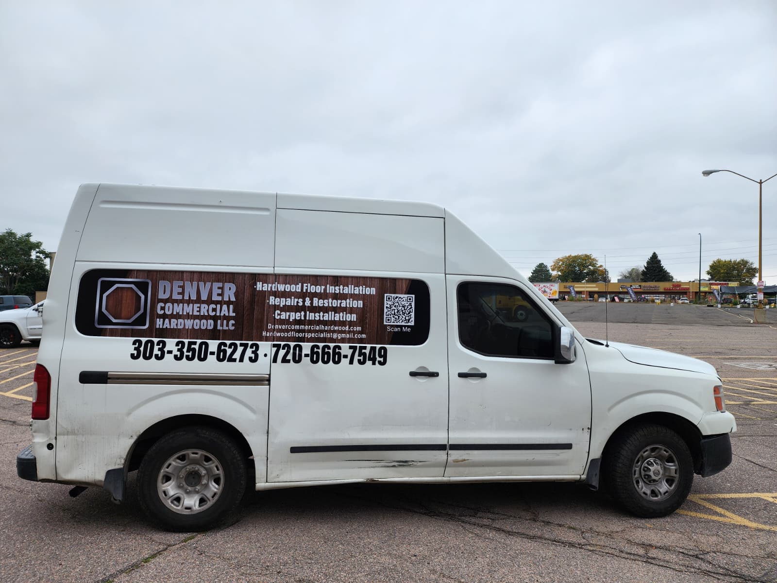 Denver Commercial Hardwood flooring van wrap by Wrapido Denver
