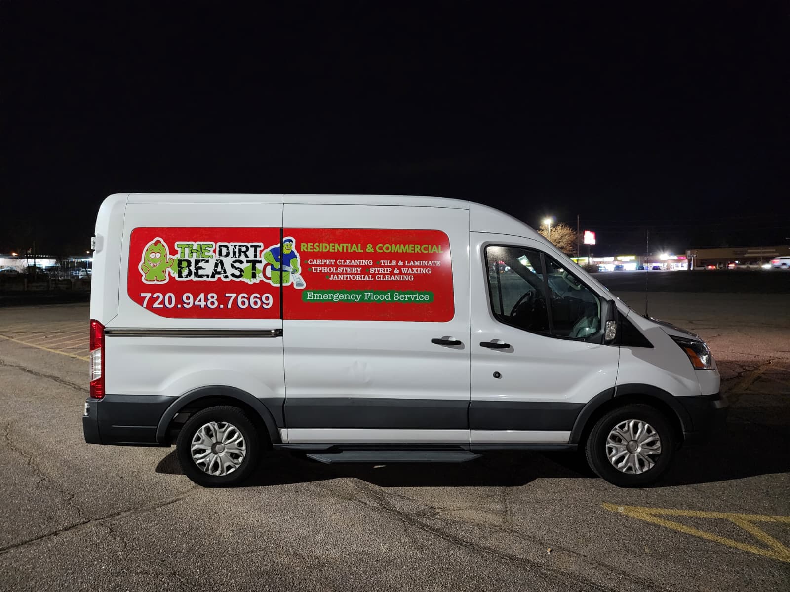 The Dirt Beast carpet cleaning van wrap in Denver by Wrapido Denver