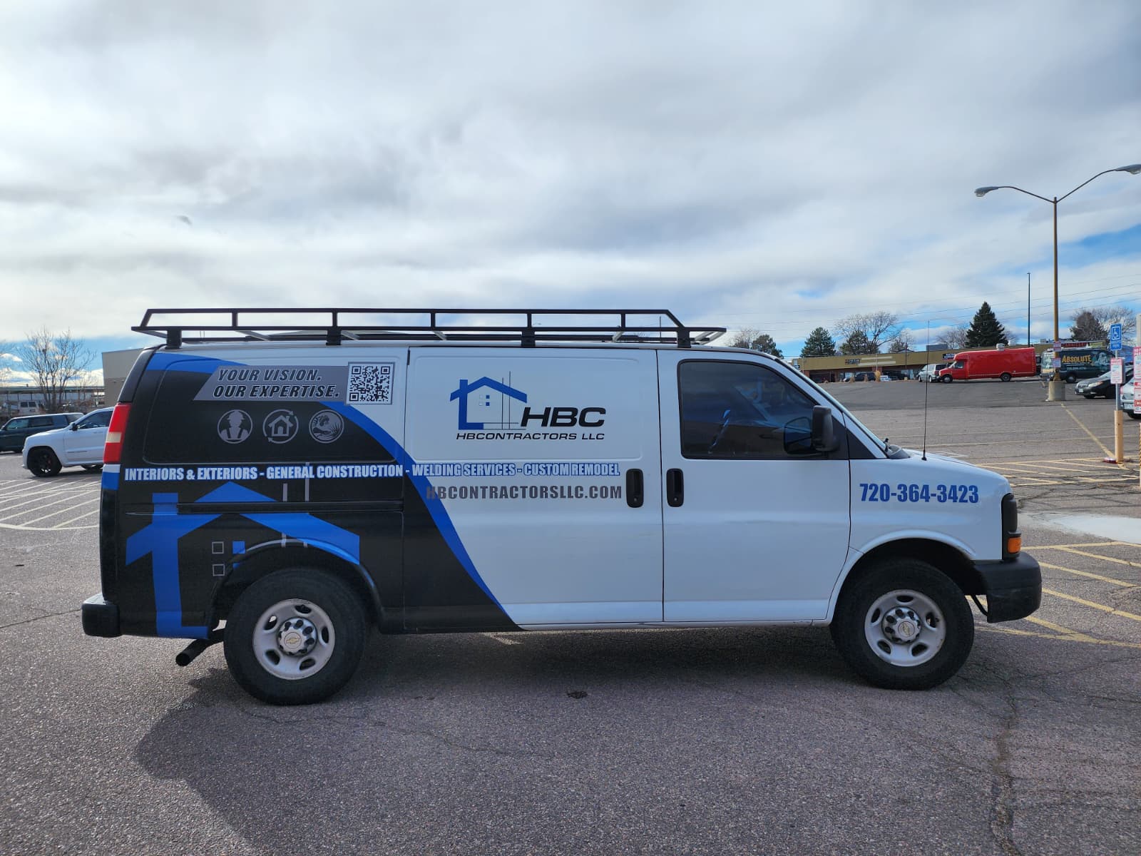 HBC Contractors construction van wrap in Denver by Wrapido Denver