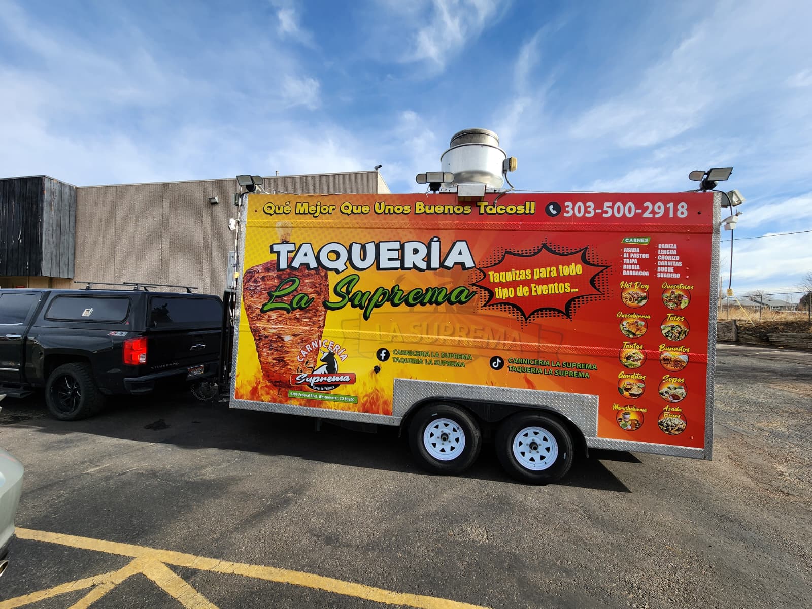Taqueria La Suprema food trailer wrap in Denver by Wrapido Denver